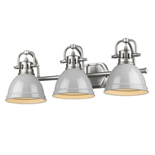  3602-BA3 PW-GY - Duncan 3 Light Bath Vanity in Pewter with a Gray Shade